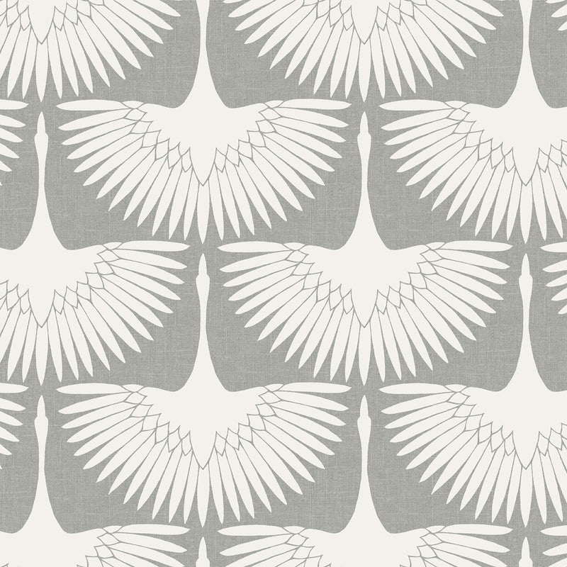 Tempaper x Genevieve Gorder Chalk Feather Flock Removable Peel and Stick Wallpaper, 20.5 in X 16.5 ft, Made in the USA - Image 1